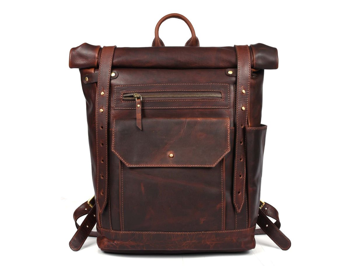 Tolredo Leather Leather Travel Backpack - Walnut Brown