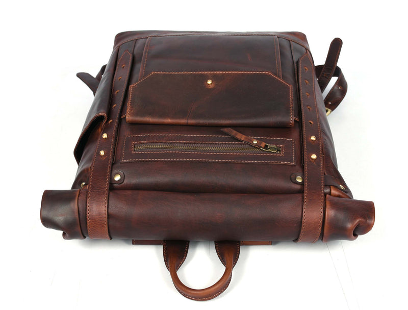 Tolredo Leather Leather Travel Backpack - Walnut Brown