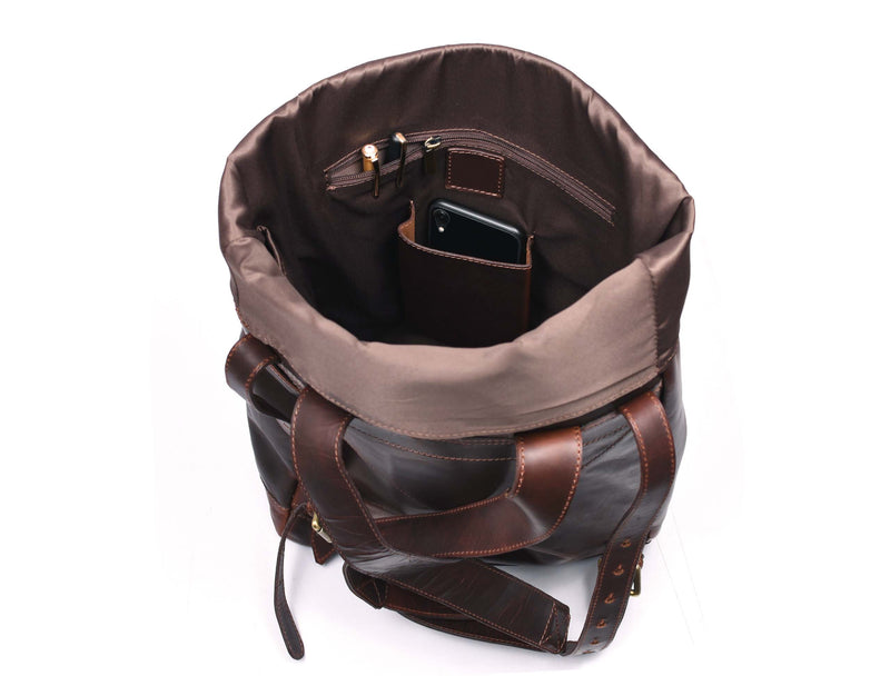 Tolredo Leather Leather Travel Backpack - Walnut Brown
