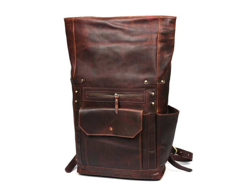 Tolredo Leather Leather Travel Backpack - Walnut Brown