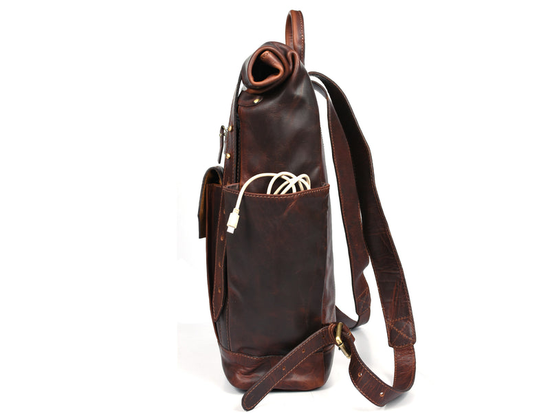 Tolredo Leather Leather Travel Backpack - Walnut Brown