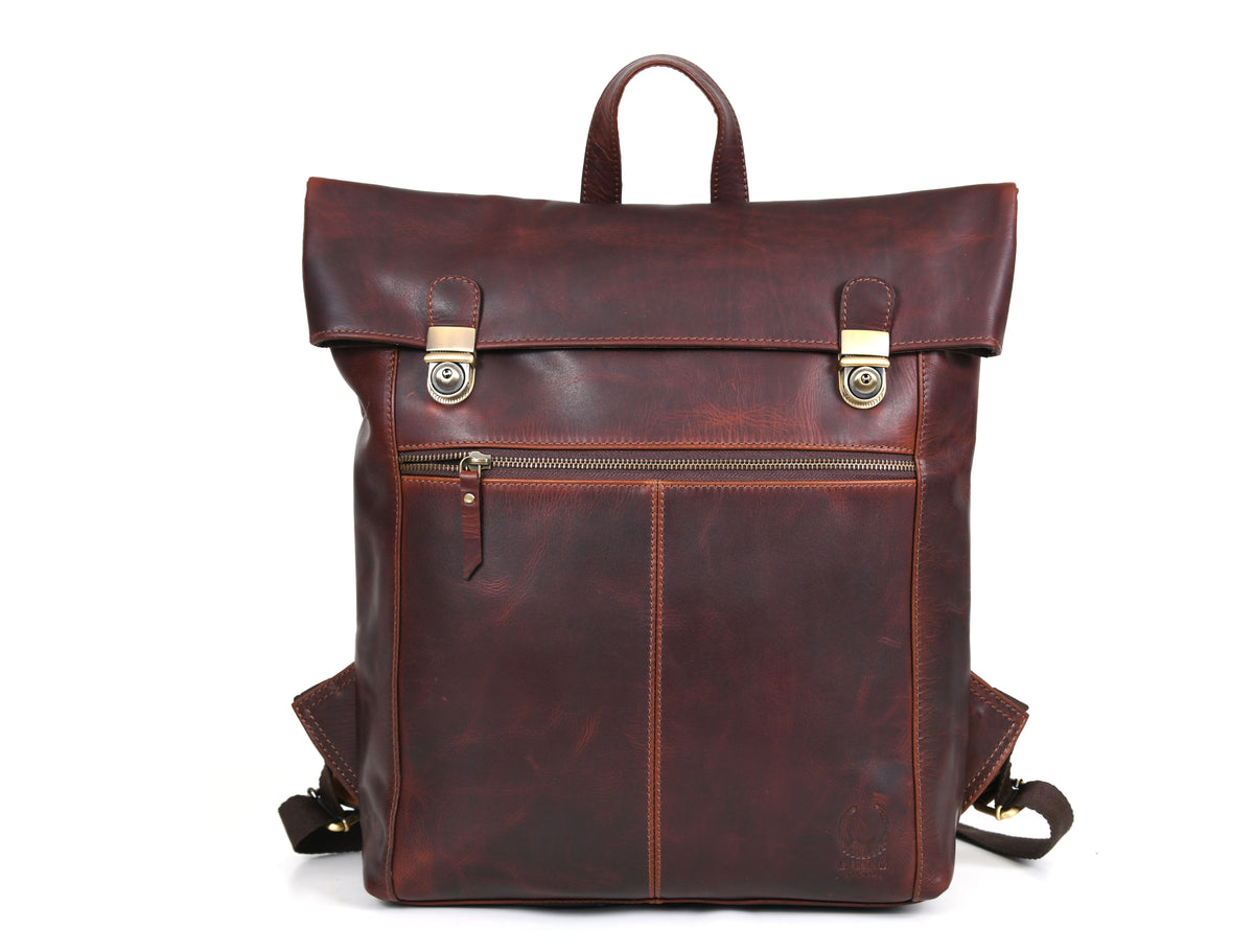 Tolredo Leather Leather Travel Backpack - Walnut Brown