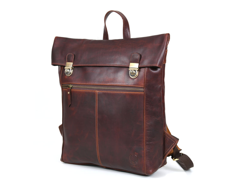 Tolredo Leather Leather Travel Backpack - Walnut Brown