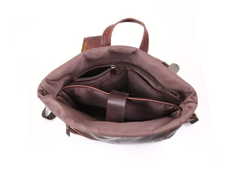 Tolredo Leather Leather Travel Backpack - Walnut Brown