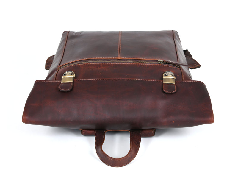 Tolredo Leather Leather Travel Backpack - Walnut Brown