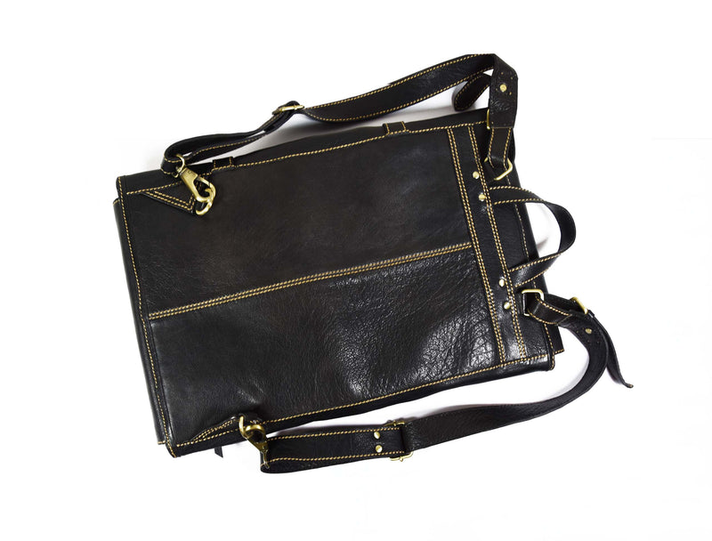Dallas Leather Chef Backpack - Knife Case 13 Slot - Raven Black