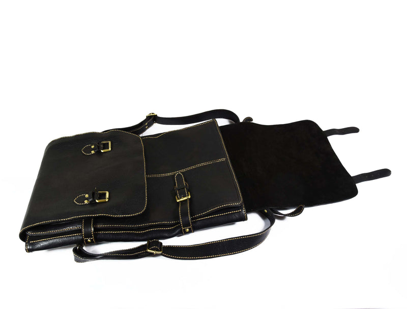 Dallas Leather Chef Backpack - Knife Case 13 Slot - Raven Black