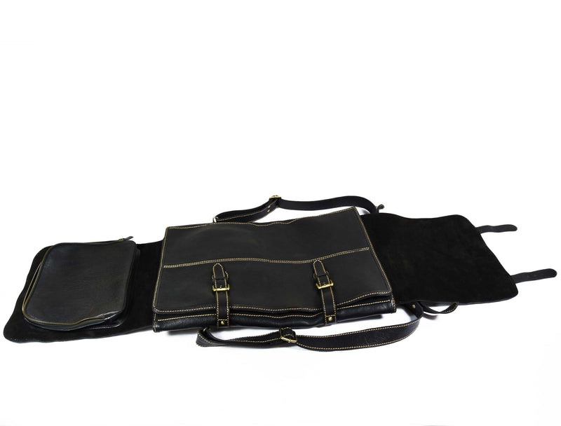 Dallas Leather Chef Backpack - Knife Case 13 Slot - Raven Black