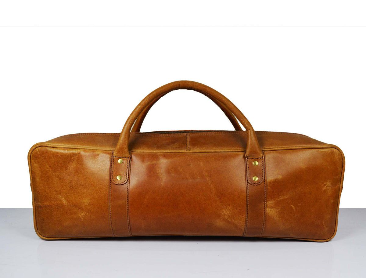 Chandler Leather Knife Roll Bag - Caramel Brown