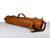 Leather Chef Knife Roll With Blue Suede Pouch 10 Slot - Tawny Brown