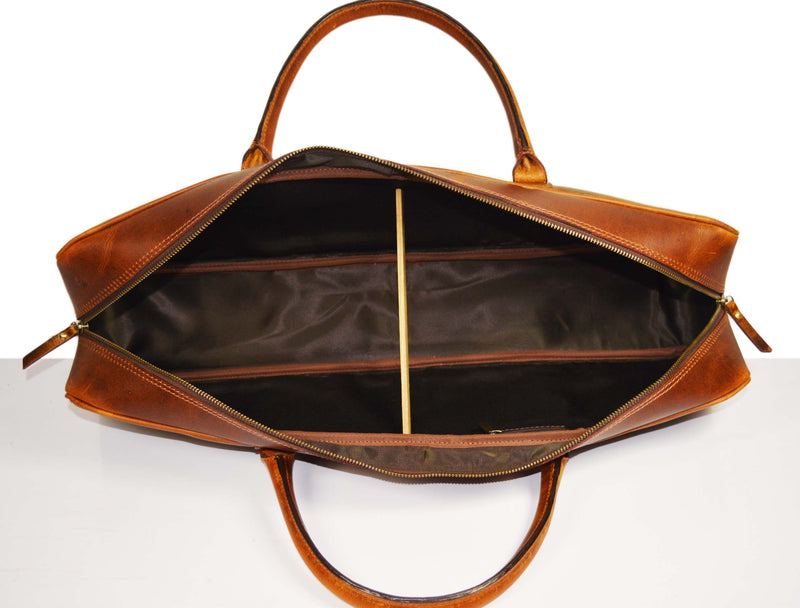 Irvine Leather Knife Roll Bag - Walnut Brown