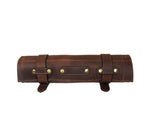 Amarillo Leather Chef Knife Roll 7 Slot -  Cinnamon Brown