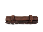 Amarillo Leather Chef Knife Roll 7 Slot -  Cinnamon Brown