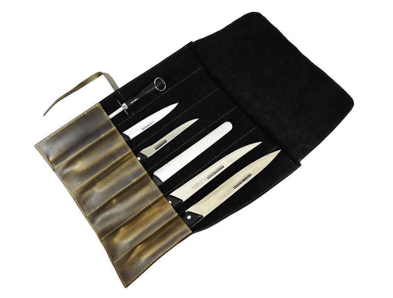 Oregon Leather Knife Roll 6 Slot -  Green