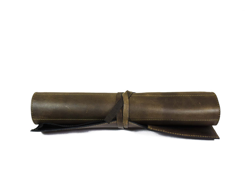 Oregon Leather Knife Roll 6 Slot -  Green
