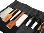 Peoria Leather Knife Roll 8 Slot - Raven Black