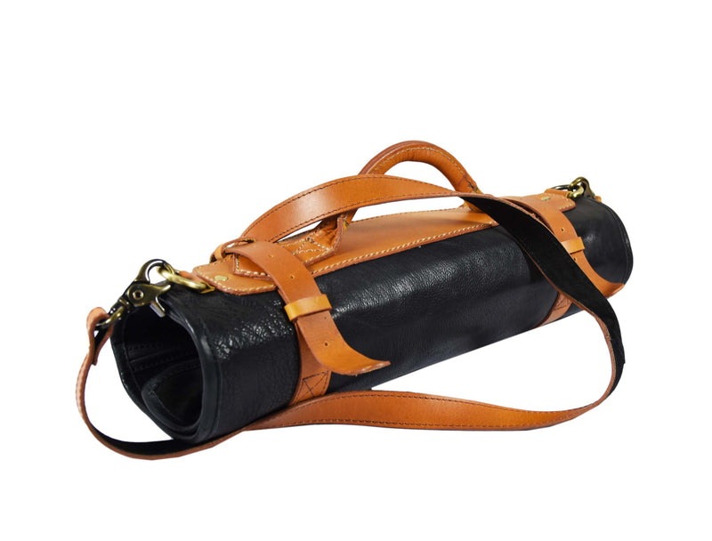 Peoria Leather Knife Roll 8 Slot - Raven Black