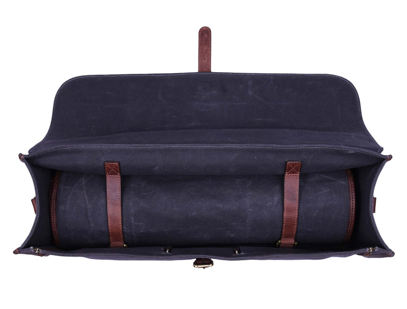 Wisconsin Leather Canvas Chef Knife Roll With Case 11 Slot -  Gray