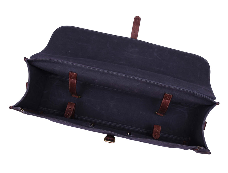 Wisconsin Leather Canvas Chef Knife Roll With Case 11 Slot -  Gray