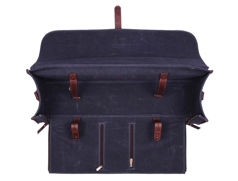 Wisconsin Leather Canvas Chef Knife Roll With Case 11 Slot -  Gray