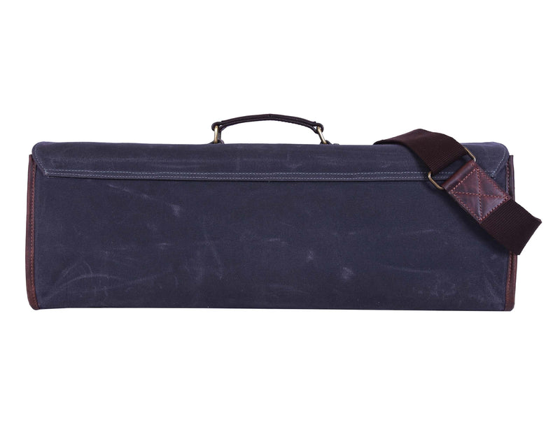 Wisconsin Leather Canvas Chef Knife Roll With Case 11 Slot -  Gray