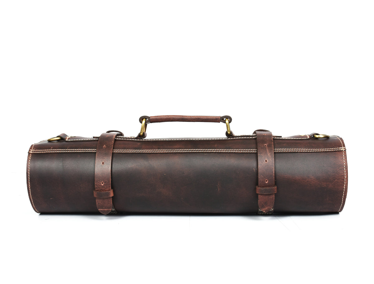 Arizona Leather Knife Roll 10 Slot - Walnut Brown