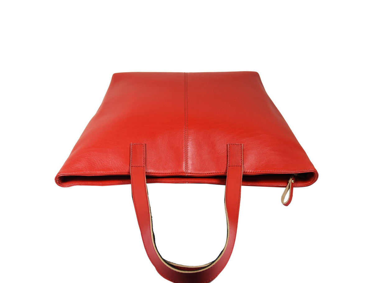 Oregon Leather Tote Shoulder Bag - Currant