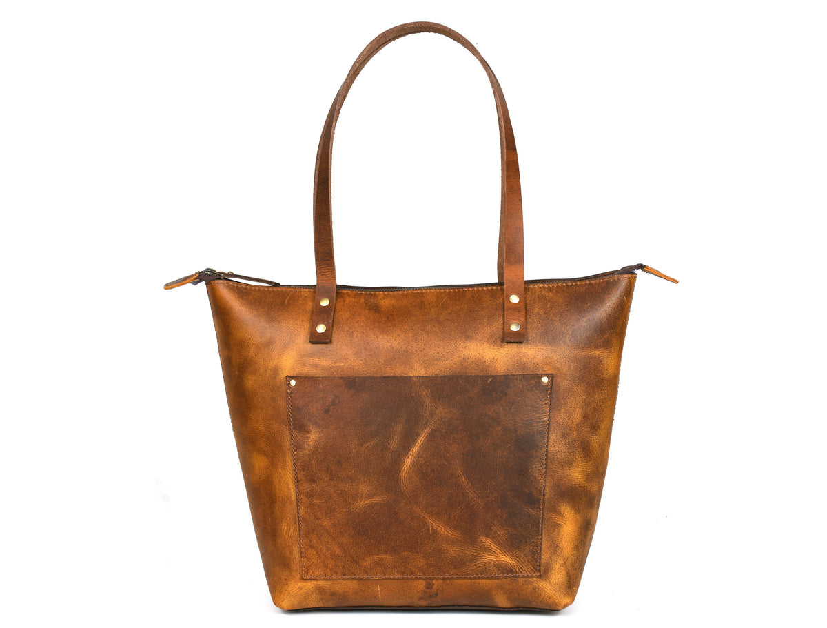 Cassidy Leather Tote - Caramel