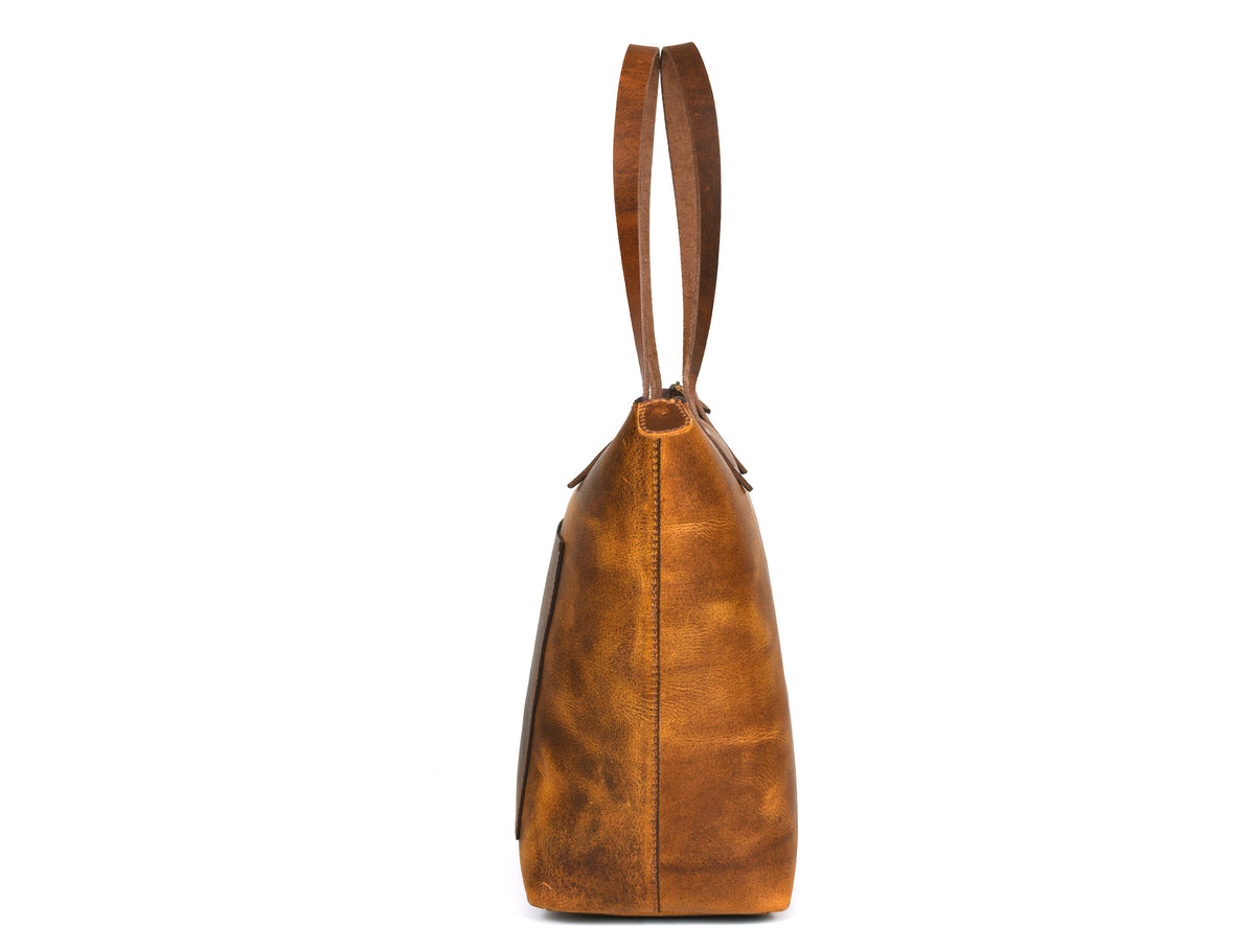 Cassidy Leather Tote - Caramel