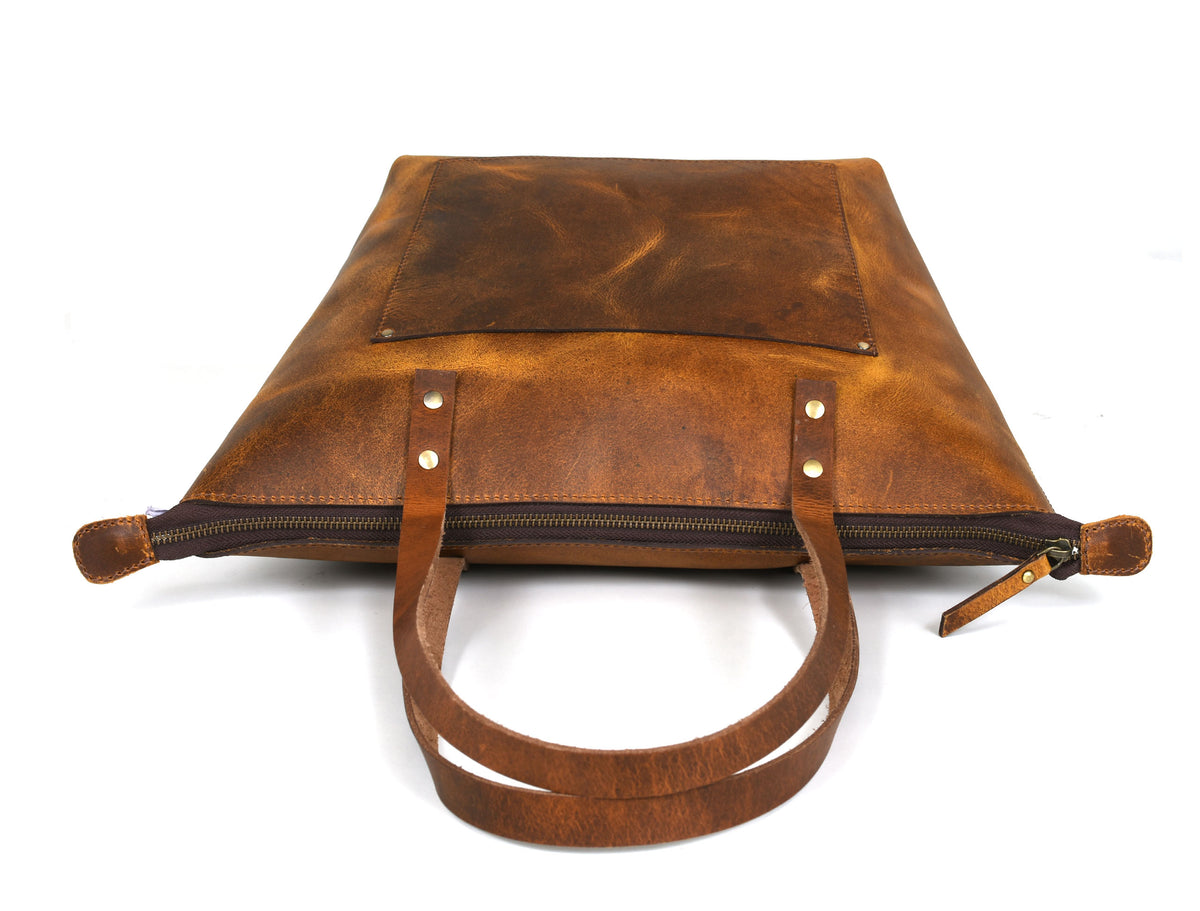 Cassidy Leather Tote - Caramel