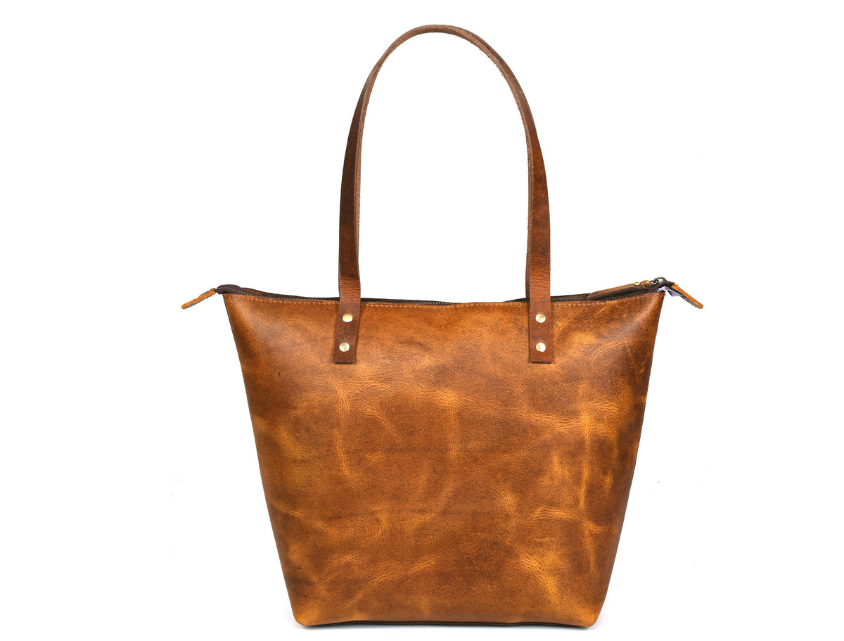 Cassidy Leather Tote - Caramel