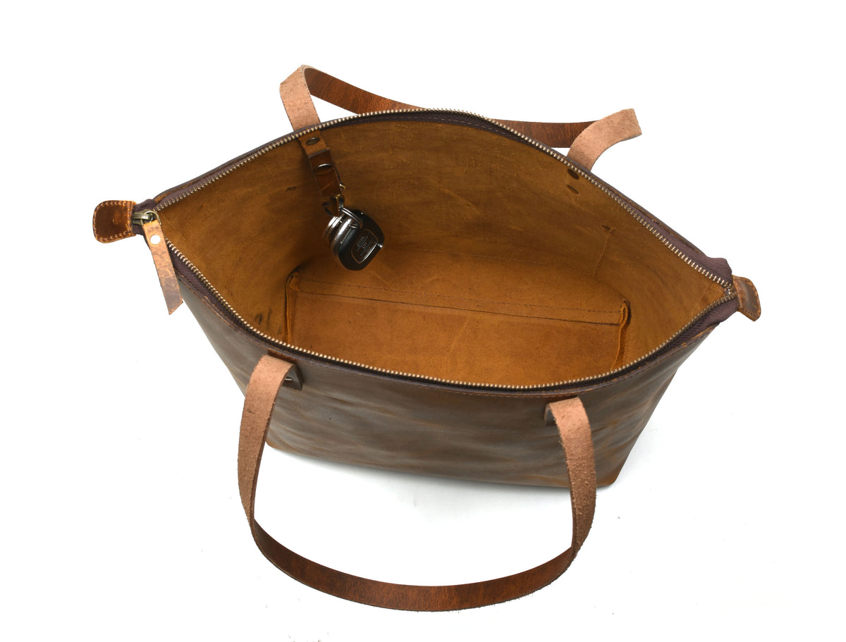 Cassidy Leather Tote - Caramel