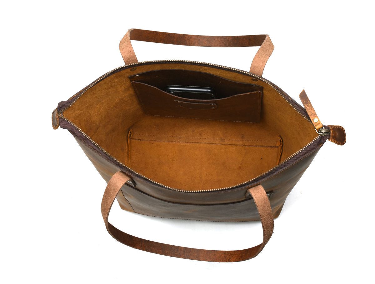 Cassidy Leather Tote - Caramel