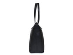 Cassidy Leather Tote Shoulder Bag - Raven Black