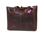 Leather Willow Tote - Walnut
