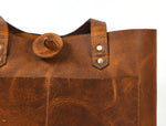 Leather Willow Tote - Caramel