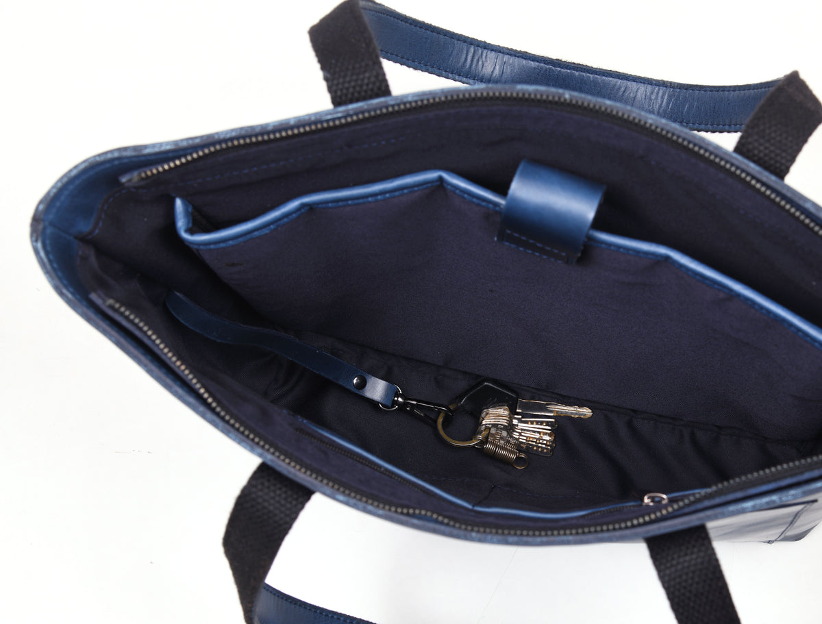 Leather Myra Tote Bag - Abyss Blue