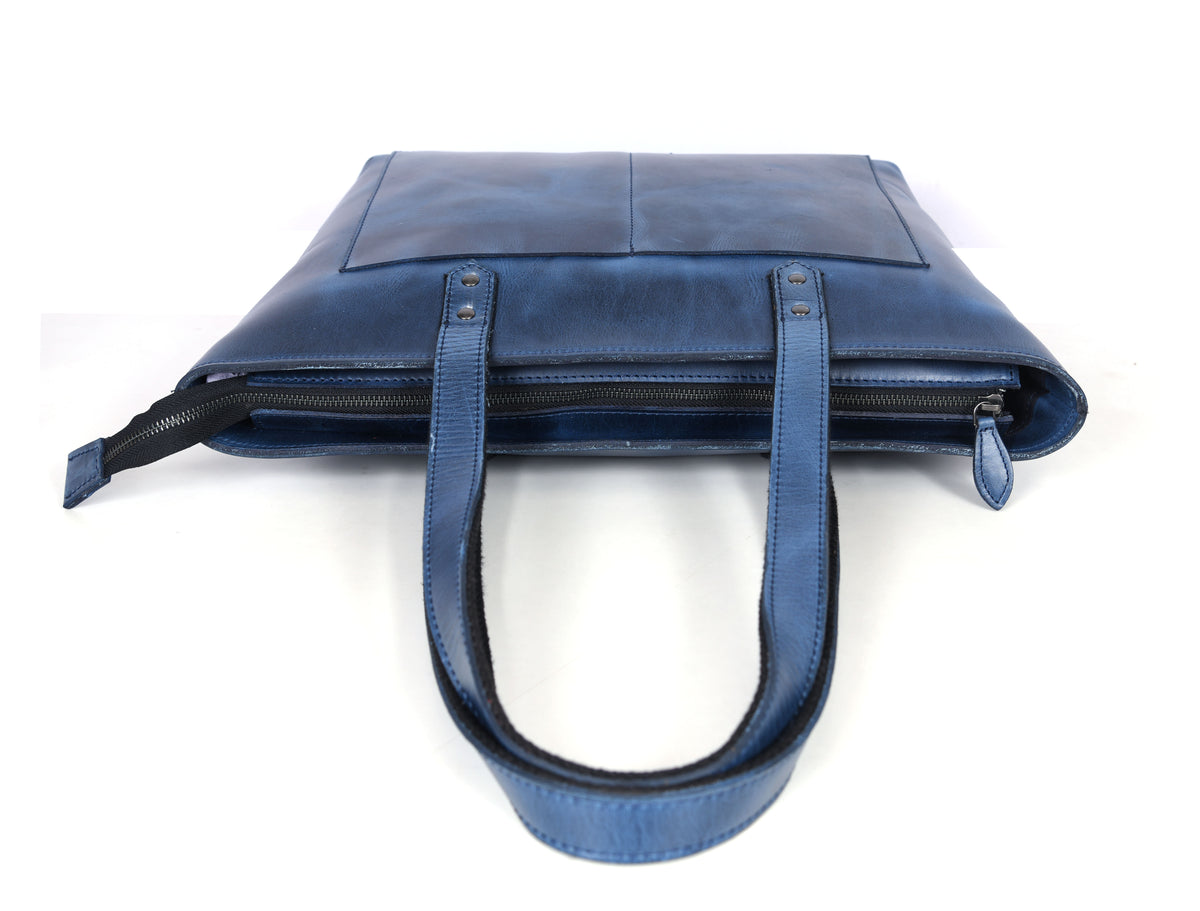 Leather Myra Tote Bag - Abyss Blue