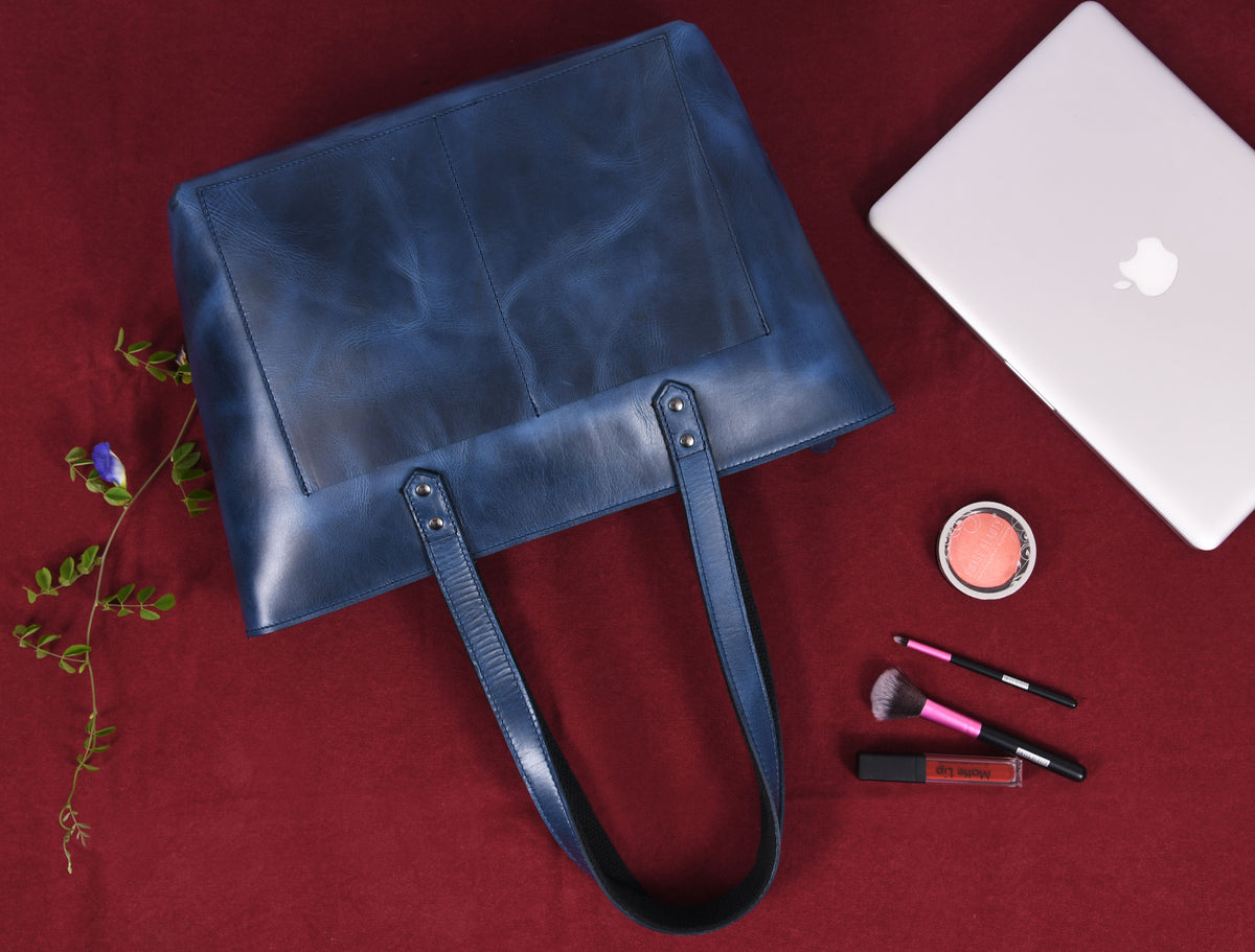 Leather Myra Tote Bag - Abyss Blue