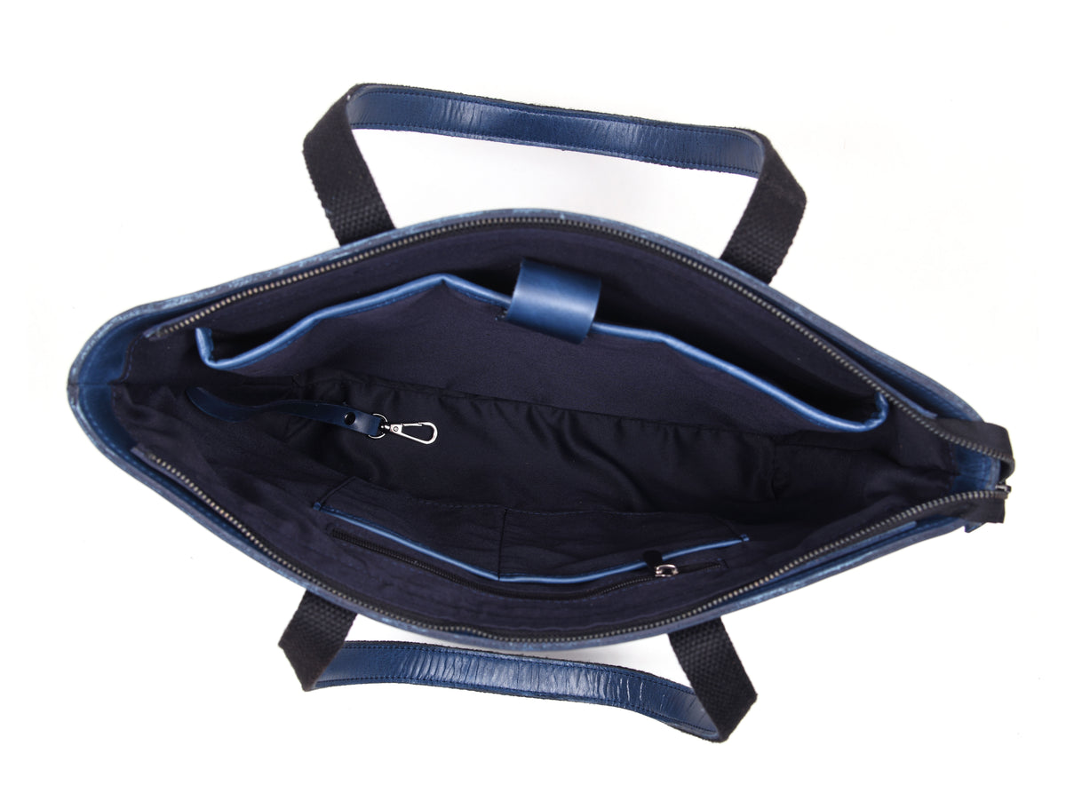 Leather Myra Tote Bag - Abyss Blue