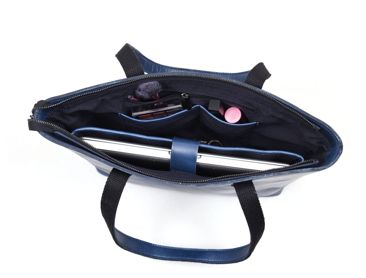 Leather Myra Tote Bag - Abyss Blue