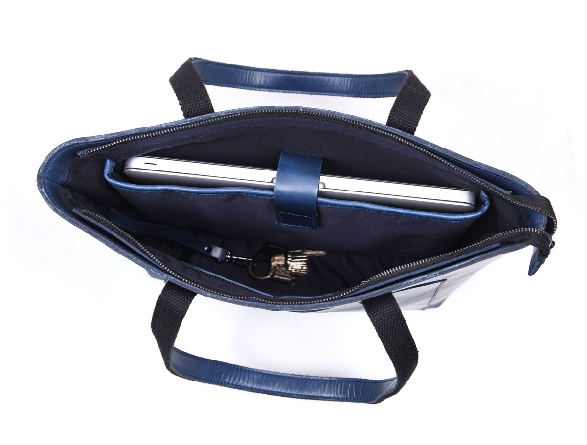Leather Myra Tote Bag - Abyss Blue