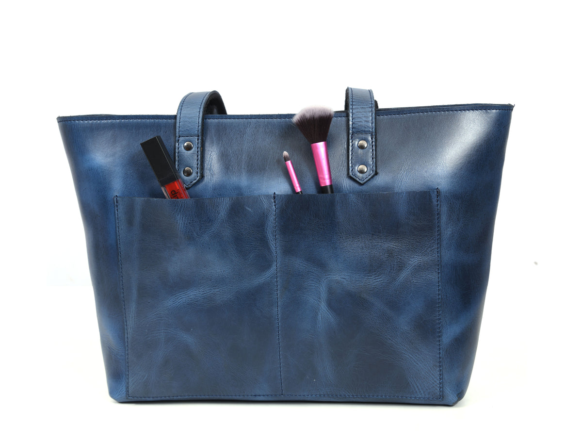 Leather Myra Tote Bag - Abyss Blue