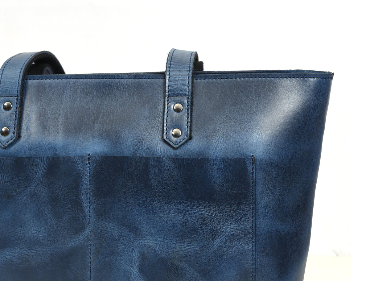 Leather Myra Tote Bag - Abyss Blue
