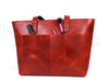 Leather Myra Tote Bag - Tart Red