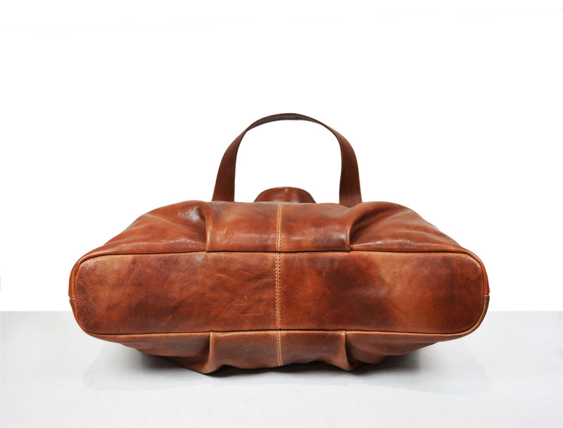 Victoria Leather Handbag - Tawny Brown