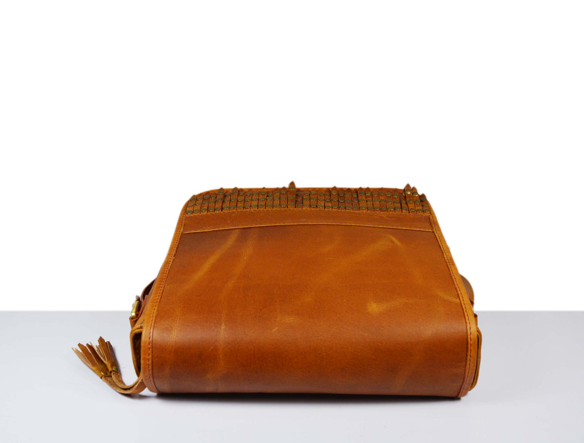 Colorado Leather Crossbody Bag - Caramel