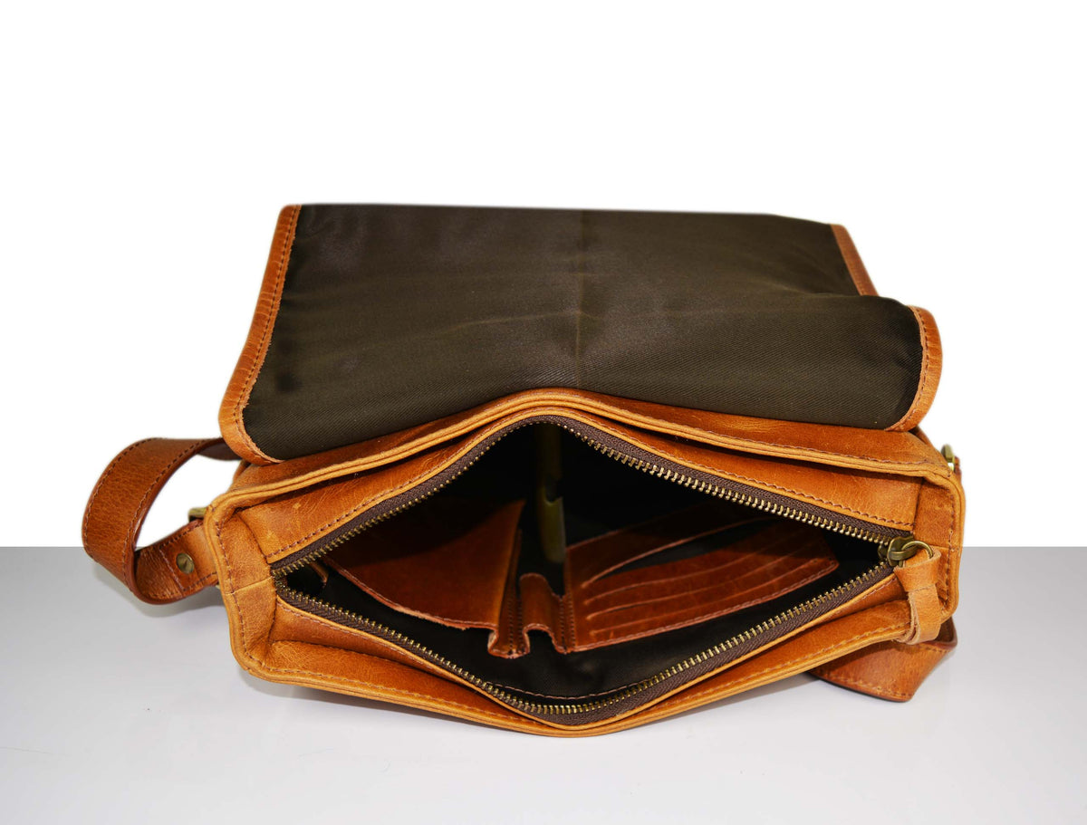 Colorado Leather Crossbody Bag - Caramel