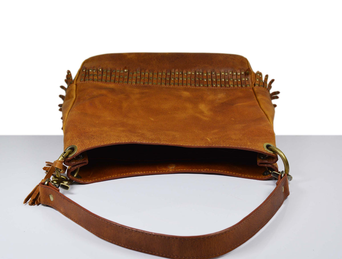 Colorado Leather Sling Bag - Caramel