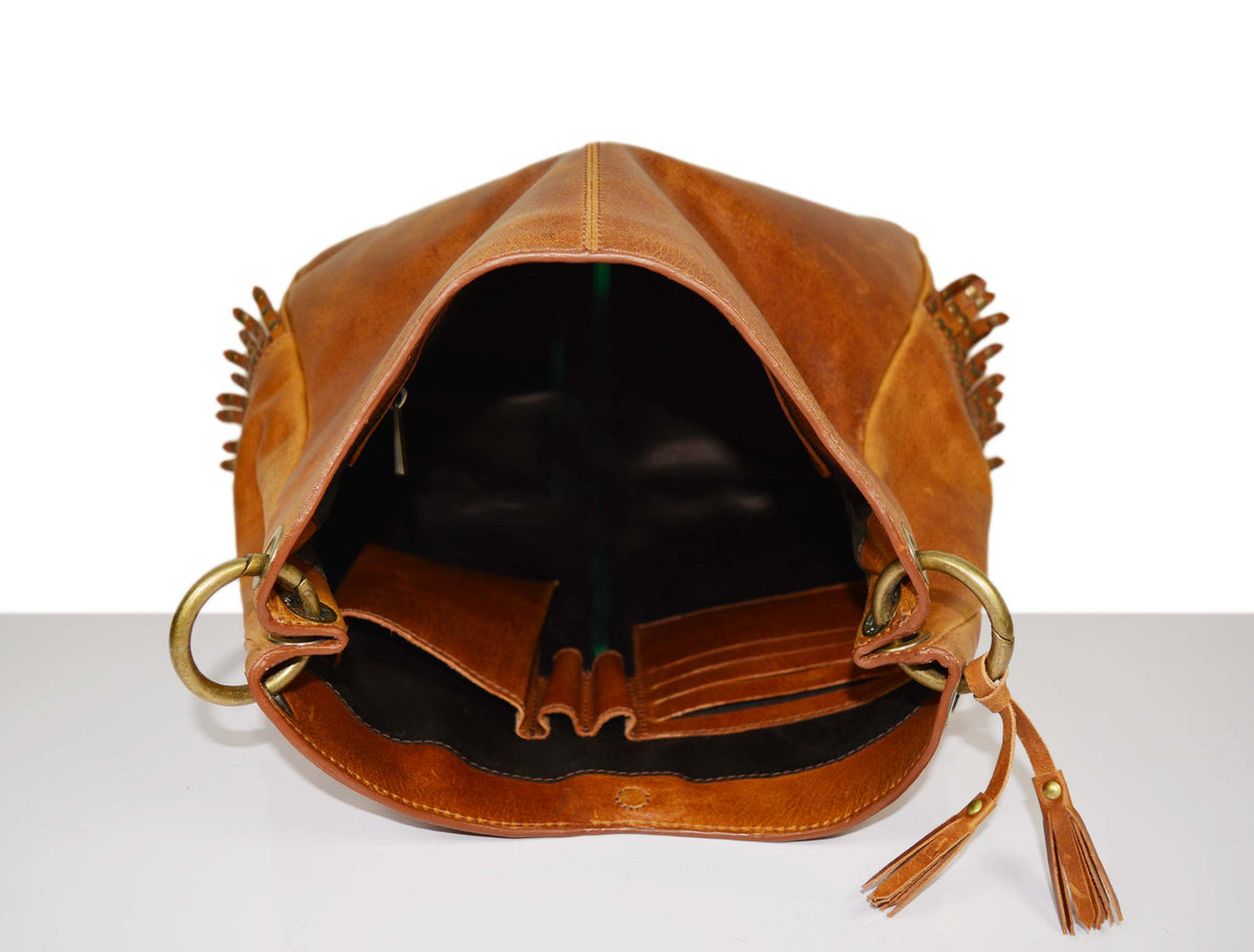 Colorado Leather Sling Bag - Caramel
